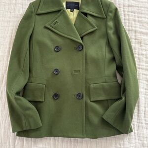Banana Republic Olive Double-Breasted Peacoat